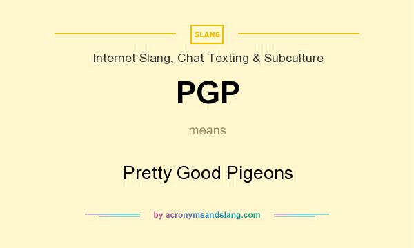 What does PGP mean? It stands for Pretty Good Pigeons