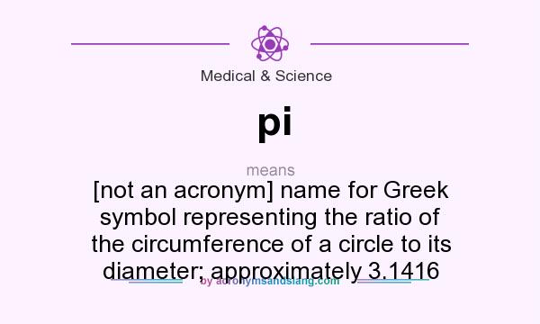 Pi not An Acronym Name For Greek Symbol Representing The Ratio Of 