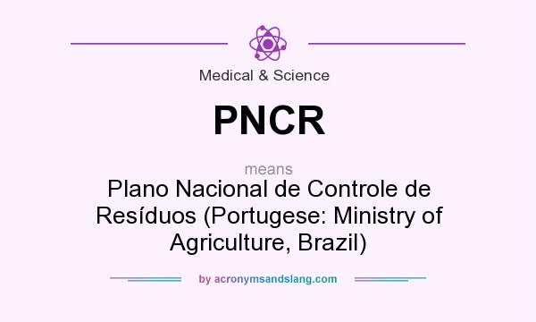 What does PNCR mean? It stands for Plano Nacional de Controle de Resíduos (Portugese: Ministry of Agriculture, Brazil)