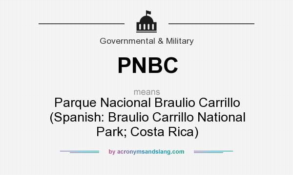 What does PNBC mean? It stands for Parque Nacional Braulio Carrillo (Spanish: Braulio Carrillo National Park; Costa Rica)