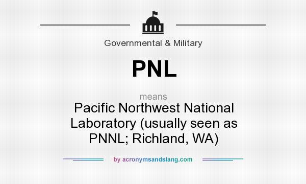 What does PNL mean? It stands for Pacific Northwest National Laboratory (usually seen as PNNL; Richland, WA)