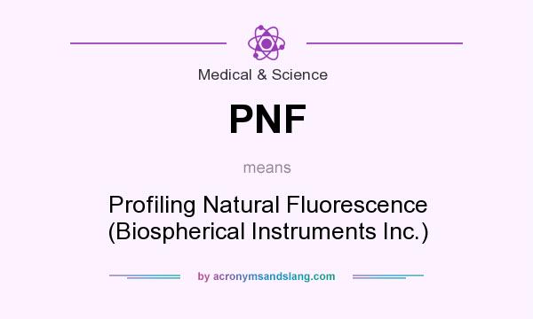 What does PNF mean? It stands for Profiling Natural Fluorescence (Biospherical Instruments Inc.)