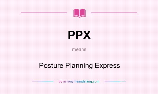 What does PPX mean? It stands for Posture Planning Express