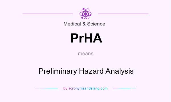 What does PrHA mean? It stands for Preliminary Hazard Analysis