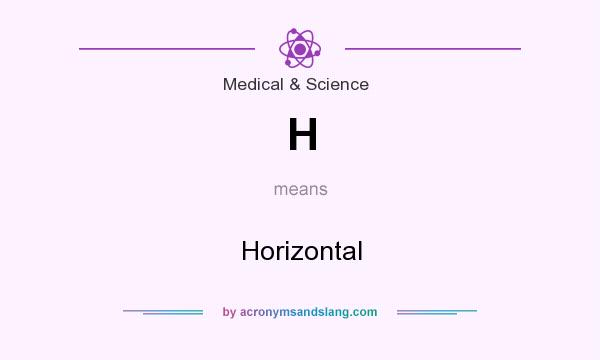 What does H mean? It stands for Horizontal
