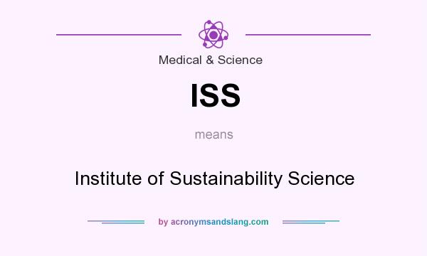 What does ISS mean? It stands for Institute of Sustainability Science