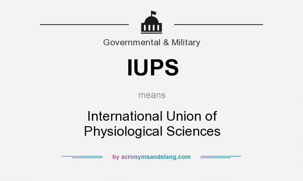 What does IUPS mean? It stands for International Union of Physiological Sciences