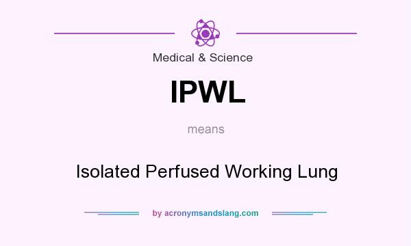 What does IPWL mean? It stands for Isolated Perfused Working Lung