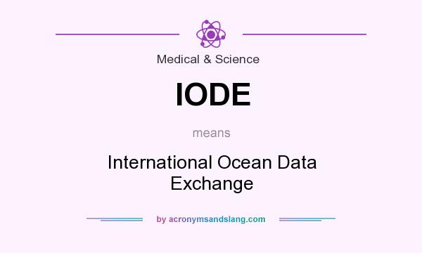 What does IODE mean? It stands for International Ocean Data Exchange