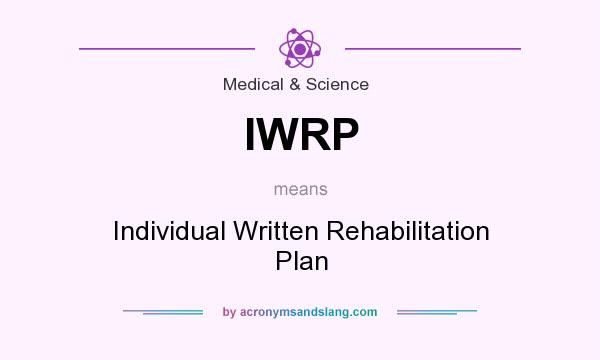 What does IWRP mean? It stands for Individual Written Rehabilitation Plan