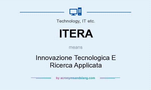 What does ITERA mean? It stands for Innovazione Tecnologica E Ricerca Applicata