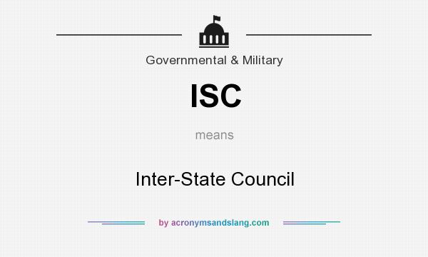 What does ISC mean? It stands for Inter-State Council