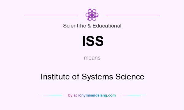 What does ISS mean? It stands for Institute of Systems Science