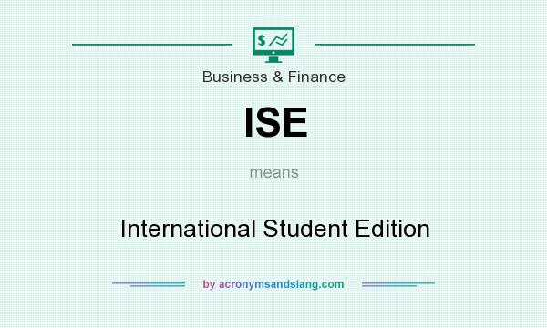What does ISE mean? It stands for International Student Edition