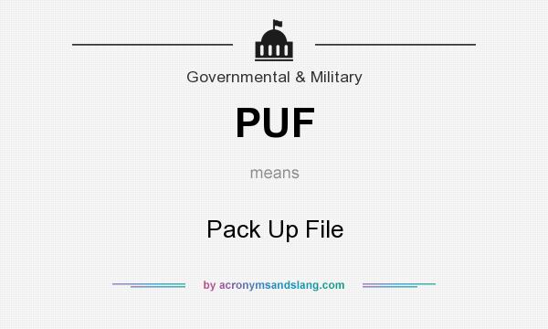 What does PUF mean? It stands for Pack Up File