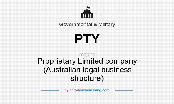 What does PTY mean? It stands for Proprietary Limited company (Australian legal business structure)