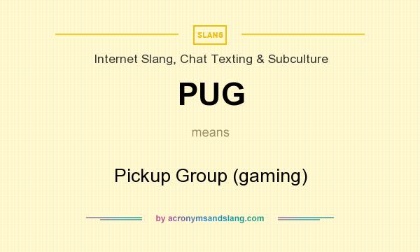 What does PUG mean? It stands for Pickup Group (gaming)