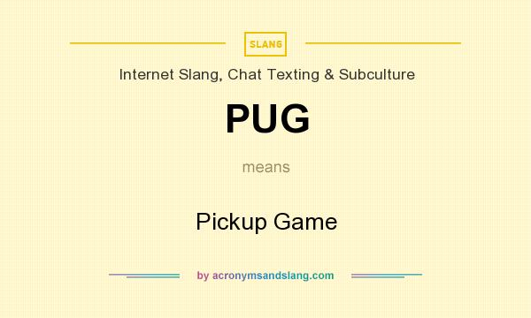 What does PUG mean? It stands for Pickup Game