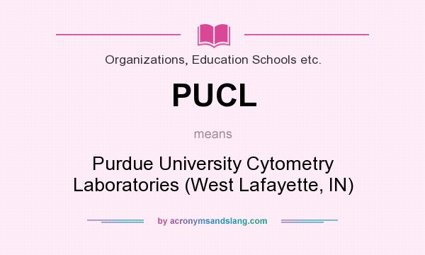 What does PUCL mean? It stands for Purdue University Cytometry Laboratories (West Lafayette, IN)