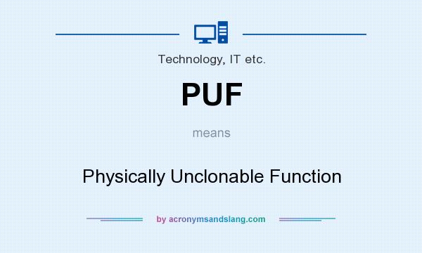 What does PUF mean? It stands for Physically Unclonable Function