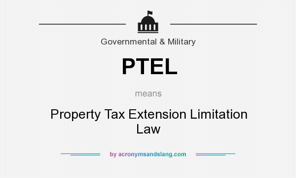 What does PTEL mean? It stands for Property Tax Extension Limitation Law