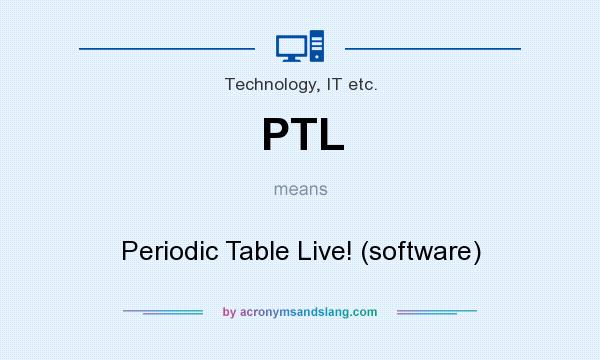 What does PTL mean? It stands for Periodic Table Live! (software)
