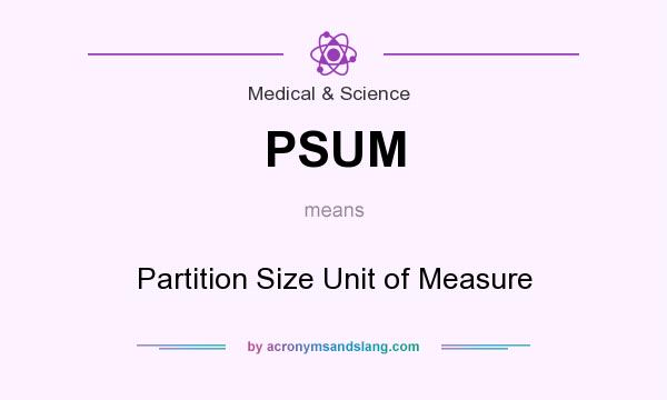 What does PSUM mean? It stands for Partition Size Unit of Measure