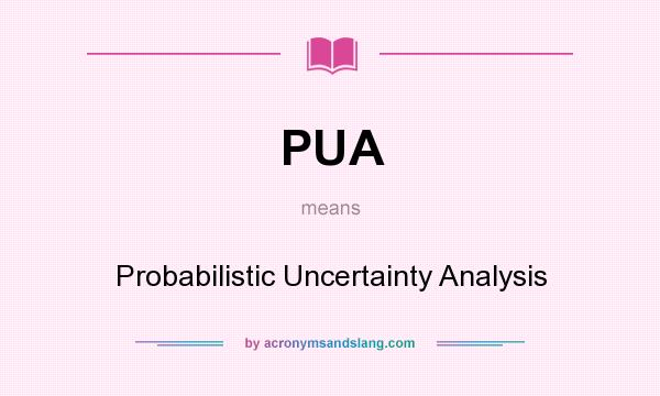 What does PUA mean? It stands for Probabilistic Uncertainty Analysis