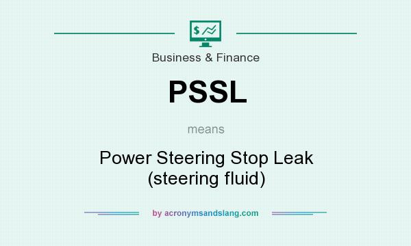 What does PSSL mean? It stands for Power Steering Stop Leak (steering fluid)