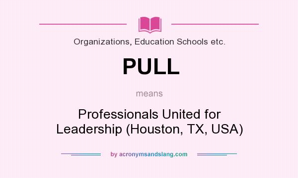 What does PULL mean? It stands for Professionals United for Leadership (Houston, TX, USA)