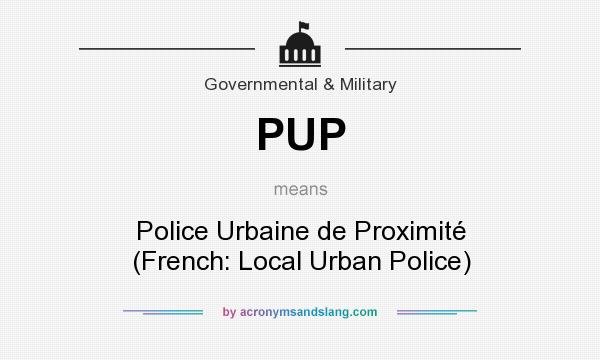 What does PUP mean? It stands for Police Urbaine de Proximité (French: Local Urban Police)