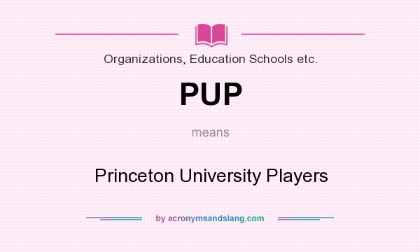 What does PUP mean? It stands for Princeton University Players