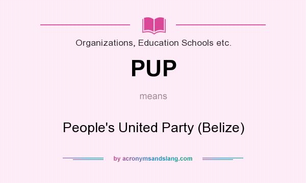 What does PUP mean? It stands for People`s United Party (Belize)