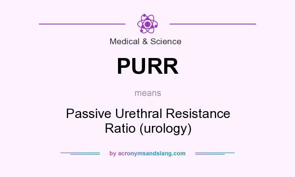 What does PURR mean? It stands for Passive Urethral Resistance Ratio (urology)