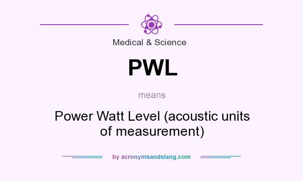 What does PWL mean? It stands for Power Watt Level (acoustic units of measurement)