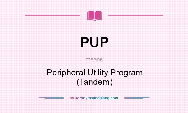 What does PUP mean? It stands for Peripheral Utility Program (Tandem)