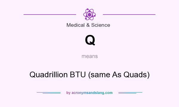 What does Q mean? It stands for Quadrillion BTU (same As Quads)
