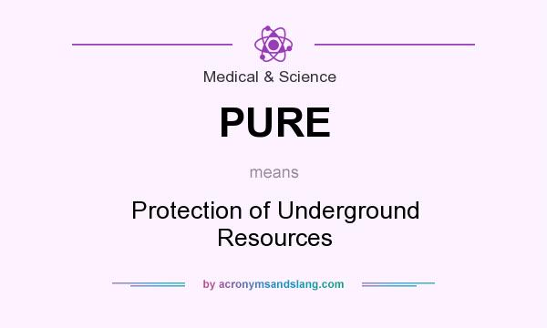 What does PURE mean? It stands for Protection of Underground Resources