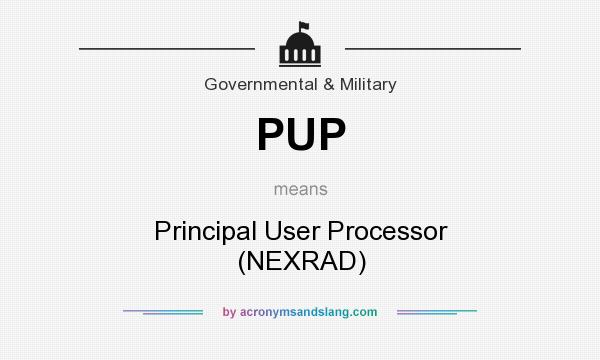 What does PUP mean? It stands for Principal User Processor (NEXRAD)