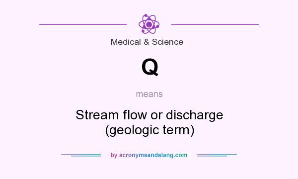 What does Q mean? It stands for Stream flow or discharge (geologic term)