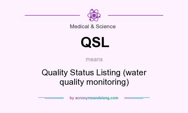 What does QSL mean? It stands for Quality Status Listing (water quality monitoring)