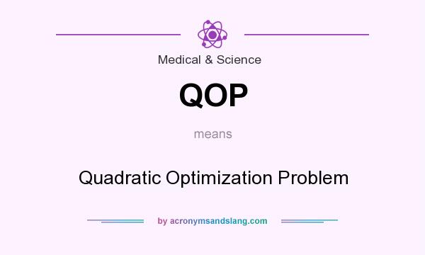 What does QOP mean? It stands for Quadratic Optimization Problem