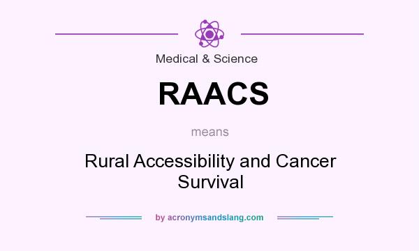 What does RAACS mean? It stands for Rural Accessibility and Cancer Survival