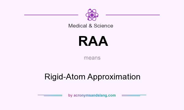 What does RAA mean? It stands for Rigid-Atom Approximation