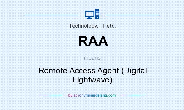 What does RAA mean? It stands for Remote Access Agent (Digital Lightwave)