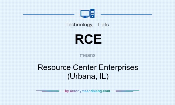 What does RCE mean? It stands for Resource Center Enterprises (Urbana, IL)