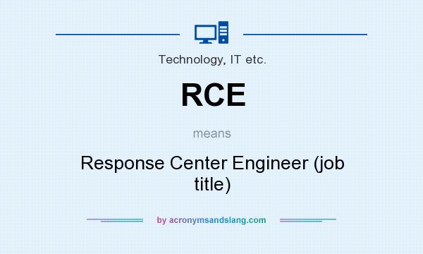 What does RCE mean? It stands for Response Center Engineer (job title)