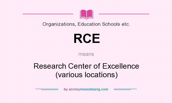 What does RCE mean? It stands for Research Center of Excellence (various locations)