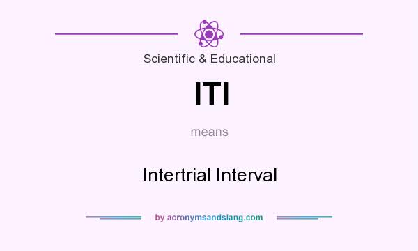 What does ITI mean? It stands for Intertrial Interval