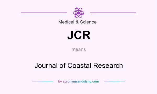 What does JCR mean? It stands for Journal of Coastal Research